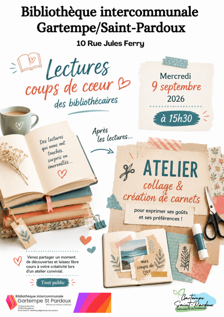 Lectures et atelier collage & création de carnets